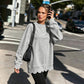 💖2026 Autumn’s Sale 70% OFF✨🍂Women's Crew Neck Wavy Scallop Oversized Sweatshirt