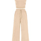 🔥2026 Hot Sale 70% OFF👚Women's Sleeveless Cropped Top Elastic Waist Wide Leg Pants 2 Piece Set