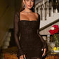 💃Last Day Sales 50% OFF🎉Women's Sequin Sheer Mesh Bodycon Mini Dress