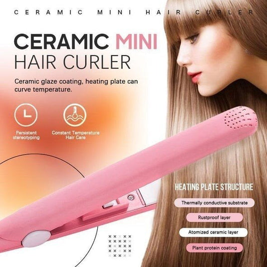 🎁Hot Sale 49% OFF⏳2-in-1 Mini Curling Wand & Flat Iron Hair Straightener