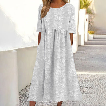 💥Last Day Special Sale 49% OFF💃Floral Lace A-Line Short Sleeve Dress