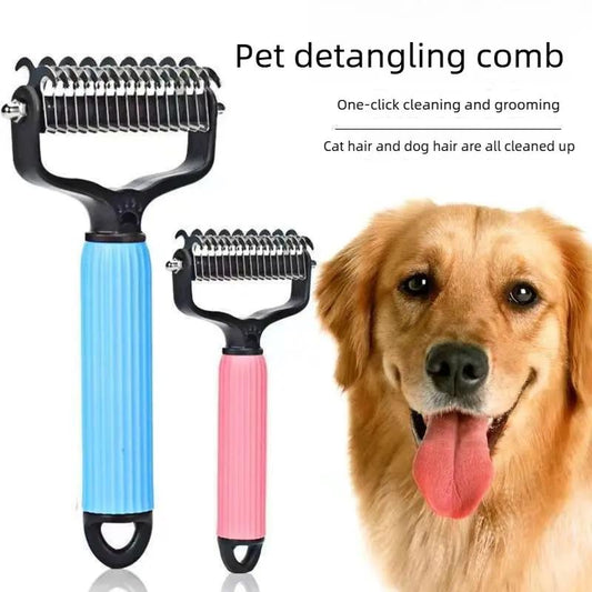 🐾Last Day-BUY 1 GET 1 FREE🏆✂️Dog Grooming Comb UK – Stainless Steel Double-Sided Brush, Universal Detangling & Shedding Tool for Daily Pet Coat Care