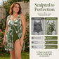 👙 LIMITED-TIME 50% OFF! 🌸Women's Leaf Floral Print One Piece Swim Dress, Tummy Control Plus Size Swimming Costume