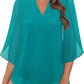🌹LAST DAY SALE 50% OFF🌹Women's Plain Short Sleeve V-Neck Chiffon Blouse