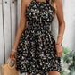 👗Summer Hot Sale 50% OFF!✨Abstract Print Halter Neck A-Line Dress – Smocked Waist, Back Tie, Flowy🌸