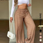 ⏳Last Day Sale Only ￡15.99!!👖💥Women's High-Waisted Straight Leg Trousers – Front seam & elastic back – Versatile, comfortable & perfect for office or casual wear✨🌸