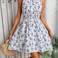 👗Summer Hot Sale 50% OFF!✨Abstract Print Halter Neck A-Line Dress – Smocked Waist, Back Tie, Flowy🌸