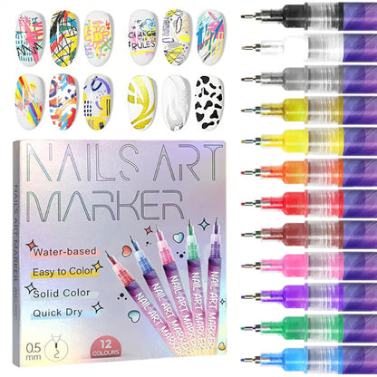 🎁The Best Gifts For Halloween🎃50% OFF⏳🎨12 Colors Nail Art Pens Set