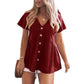 💖Last Day 50% OFF💖Women's Short Sleeve V Neck Ruffle Hem Blouse Top