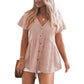 💖Last Day 50% OFF💖Women's Short Sleeve V Neck Ruffle Hem Blouse Top