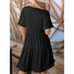 🔥Hot Sale 70% OFF🌈Women's V Neck Ruffle Casual A-Line Flowy Swing Shift Dress