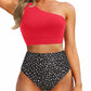 💥Last Day Special Sale 49% OFF🩱One Shoulder High Waisted Bikini Sets Two Piece Swimsuit Tummy Control
