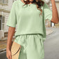 🔥Summer Hot Sale 49% OFF🔥Waffle-Knit Half Sleeve Top and Shorts Set