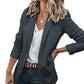 ⏳LAST DAY SALE 70% OFF✨🍂 Women's Casual Blazer Fitted Long Sleeve Work Office Suit Jacket with Flap Pockets
