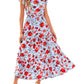 🏖️Early Summer Sale-50% Off🌷Women's Boho Print V Neck Ruffle Maxi Dress