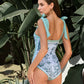 👗2025 Hot Sale New 50% Off👙 Reversible Tie-Strap Floral Print One-Piece Swimsuit