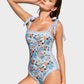 👗2025 Hot Sale New 50% Off👙 Reversible Tie-Strap Floral Print One-Piece Swimsuit