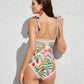 👗2025 Hot Sale New 50% Off👙 Reversible Tie-Strap Floral Print One-Piece Swimsuit