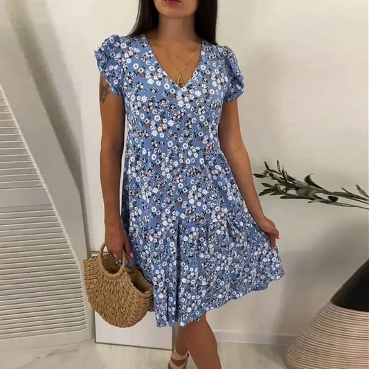 🔥Hot Sale 49% OFF💃Floral V-neck Sleeveless Vacation Dress