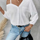 Women's Asymmetric Collar Drop Shoulder Loose Casual Shirt