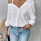 Women's Asymmetric Collar Drop Shoulder Loose Casual Shirt