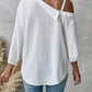Women's Asymmetric Collar Drop Shoulder Loose Casual Shirt