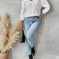 Women's Asymmetric Collar Drop Shoulder Loose Casual Shirt