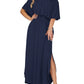 ⏰Summer Hot Sale 50% OFF💃Women's Off-Shoulder Ruffled Side-Slit Maxi Dress with Pockets