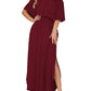 ⏰Summer Hot Sale 50% OFF💃Women's Off-Shoulder Ruffled Side-Slit Maxi Dress with Pockets