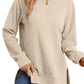 Women's Side Split Crewneck Tunic Sweatshirt