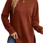 Women's Side Split Crewneck Tunic Sweatshirt