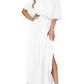 ⏰Summer Hot Sale 50% OFF💃Women's Off-Shoulder Ruffled Side-Slit Maxi Dress with Pockets