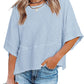 ⏳LAST DAY SALE ONLY ￡9.99!!🔥🌸Women's Solid Color Splicing Loose Five Points Flare Sleeve T-Shirt
