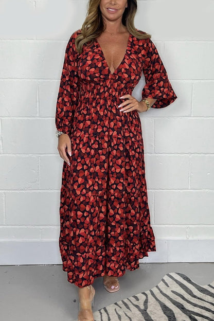 🎉Spring Specials Sale 50% OFF💃Women’s Heart Smocked Midi Dress