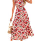 🏖️Early Summer Sale-50% Off🌷Women's Boho Print V Neck Ruffle Maxi Dress
