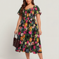 ⏰🌈Summer Hot Sale 70% OFF💃Floral Smocked Square Neck Midi Dress with Pockets
