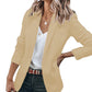 ⏳LAST DAY SALE 70% OFF✨🍂 Women's Casual Blazer Fitted Long Sleeve Work Office Suit Jacket with Flap Pockets