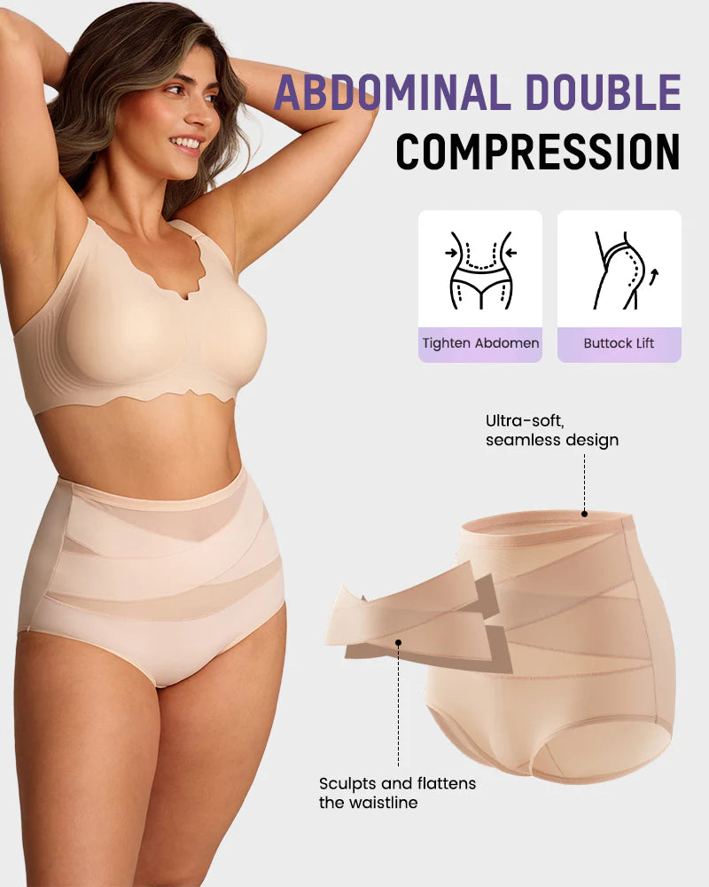 🌸Last Day-Buy 1 Get 3 Packs✨Plus-Size High-Waist Cross Tummy Control Panties👖