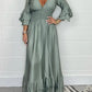 🎉Spring Specials Sale 50% OFF💃Women's Satin Ruffle High Waist Maxi Dress