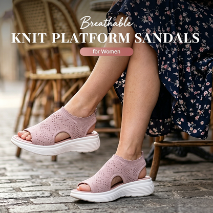 ⏳2026 Summer Hot Sale 70% OFF🎁Women’s Knit Platform Sandals – Lightweight, Breathable & Arch-Supported 🏝️☁️  Cushioned Memory Foam Footbed • Non-Slip Sole • All-Day Comfort for Summer Walks, Holidays & City Days 🎁🇬🇧