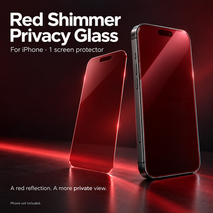 📱LAST DAY SALE ONLY￡8.99! ✨❤️Red Shimmer Privacy Tempered Glass Screen Protector for iPhone –Stylish Protection & Extra Privacy! ✨