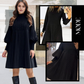 🎉Last Day Promotion Sales - 49% OFF🎉Women's Plus Size Lantern Sleeve Stand Collar Dress🌈👗