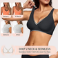 💖LAST DAY SALE 50% OFF💕Womens Comfortable Wireless Bralettes Seamless Deep V Everyday Bra