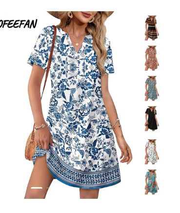 ⏰💃2026 Hot Sale 50% OFF🌸Women's Casual V Neck Vacation Midi Dress With Pockets