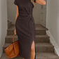 👗LIMITED-TIME 50% OFF!✨Women's Elegant Waist Twist High Slit Sleeveless Midi Dress– Waist-Cinching, Elegant, Flowing Silhouette 💃