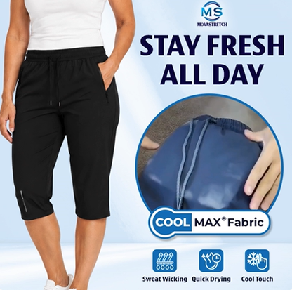 💥Fall Clearance Sale 65% OFF🍂Cooling Stretch Quick-Dry Capri Pants With Zipper Pockets