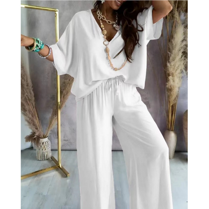 ✨2024 New Products 49% OFF💖Solid Color Women's Loose Fit Jumpsuit Set