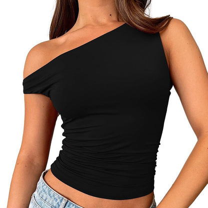 🔥Summer Hot Sale 49% OFF🔥Women’s Versatile Solid Color Off-Shoulder Tank Top