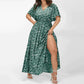 🎉Hot Promotion 50% OFF💃Women's Bohemian Floral Split Maxi Dress With Elastic Waist