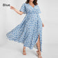 🎉Hot Promotion 50% OFF💃Women's Bohemian Floral Split Maxi Dress With Elastic Waist